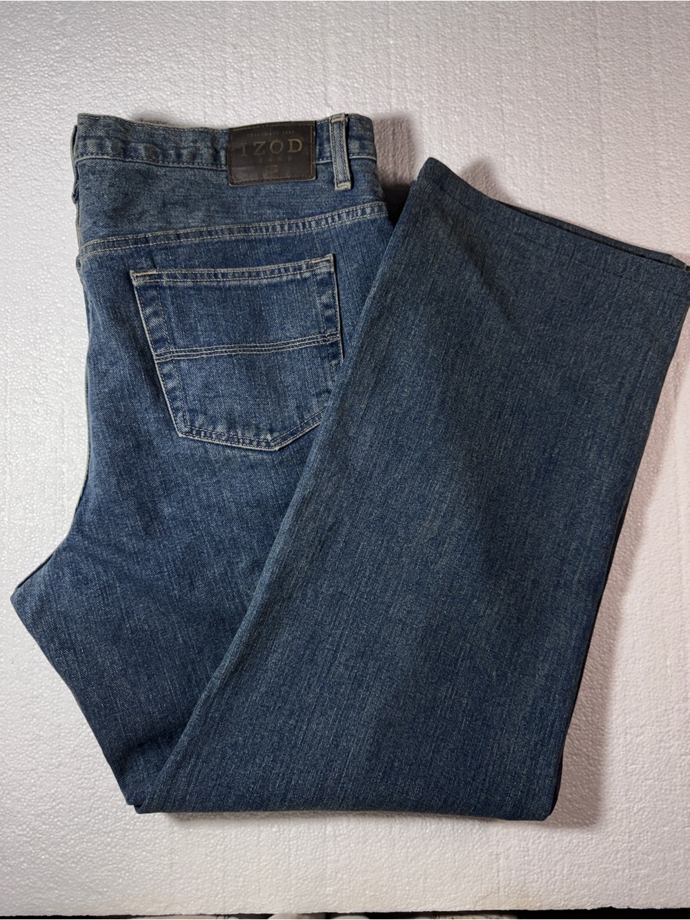 Izod Men's Bootcut Jeans in Dark Blue Denim
